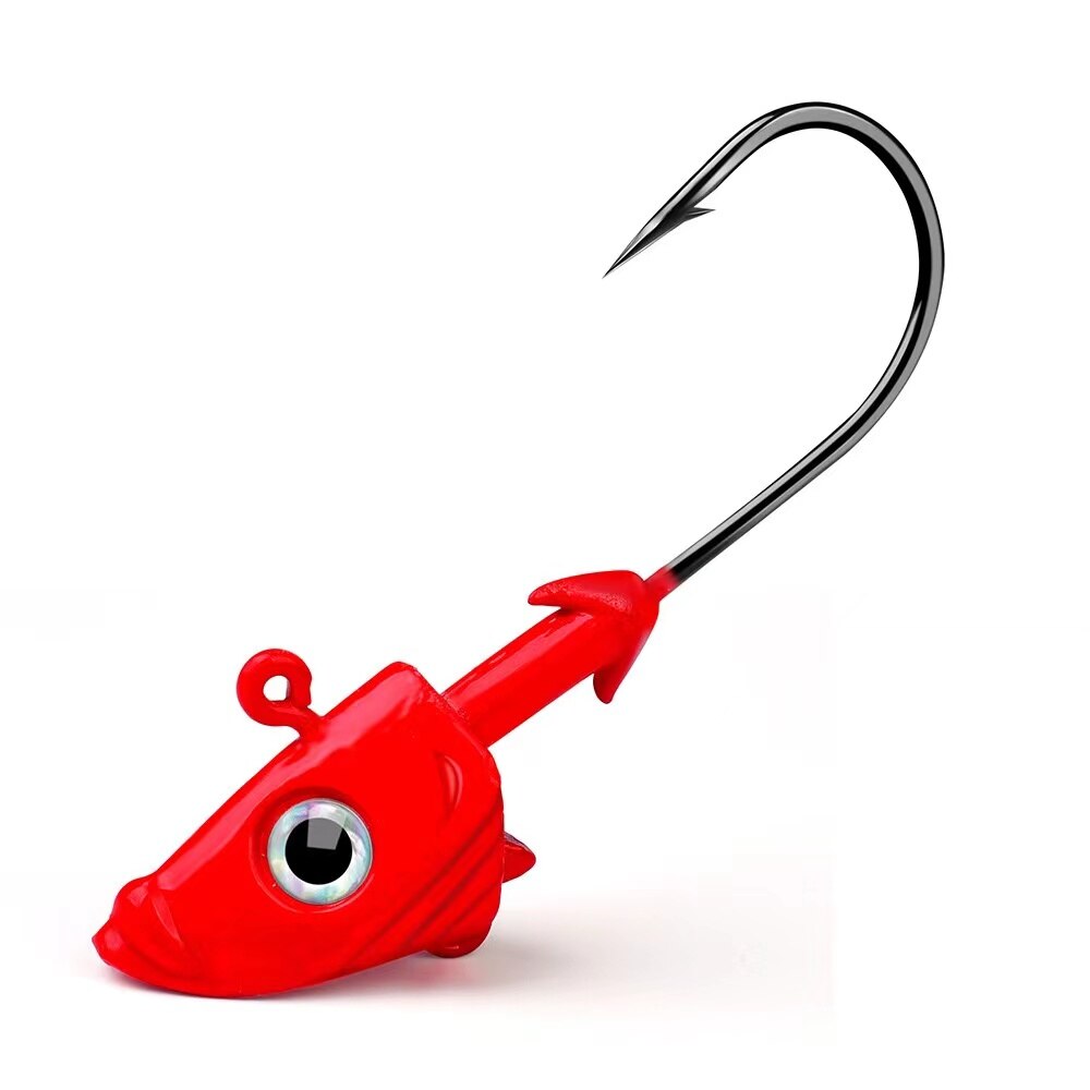 1Pc 22G 33G Vishaken Jig Vis Hoofd Multicolor Vishaken Zachte Aas Worm Weerhaken Visgerei haak Lokken: colorB / 33g-7cm