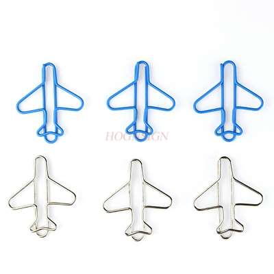 10 stücke Flugzeug papier Clip Koreanische papier Clip kreative edelstahl lesezeichen Stift farbe papier Clip