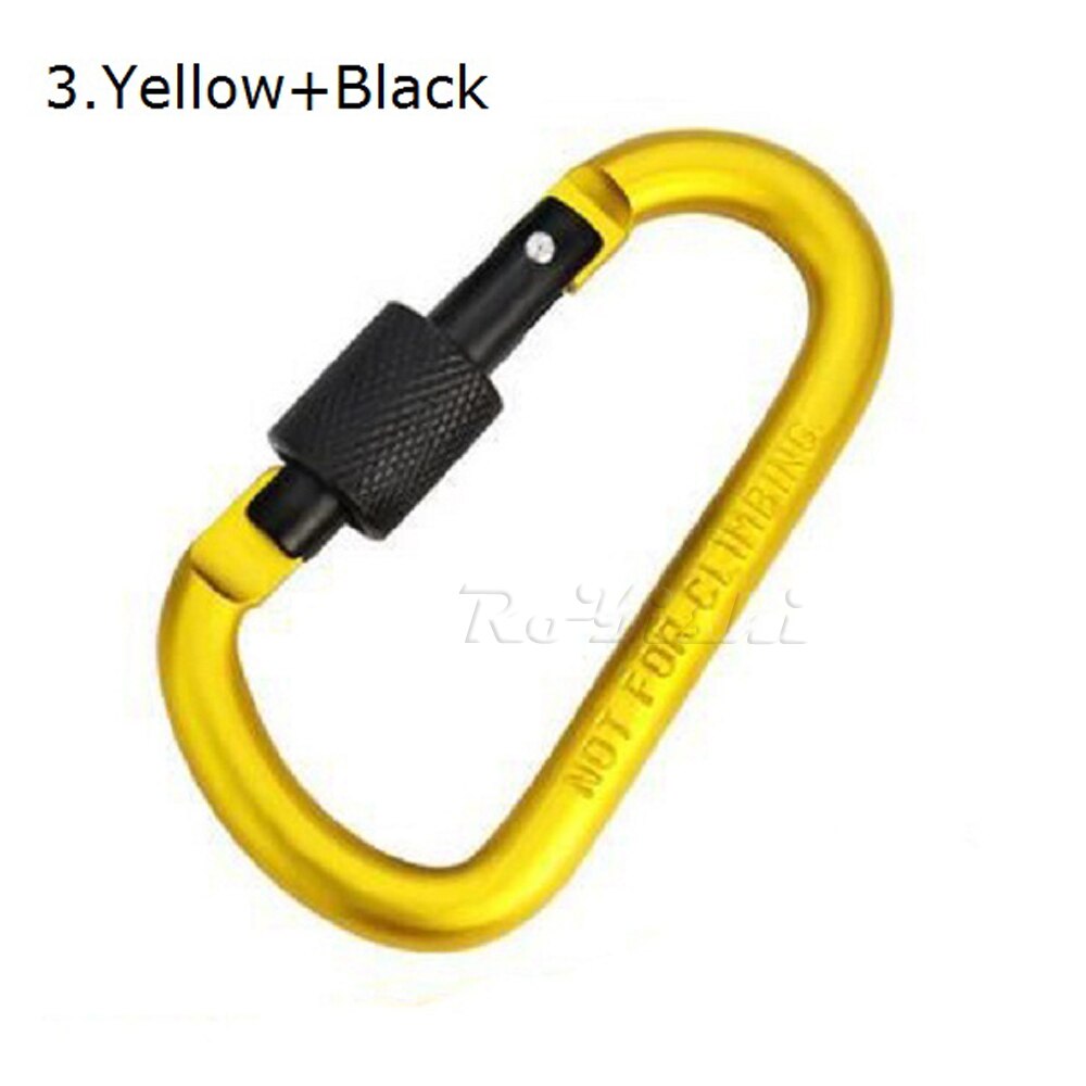 1 stuk aluminium karabijnhaak d-ring sleutelhanger clip karabijnhaak karabijnhaak camping sleutelhanger 8 kleuren: 3 geelzwart