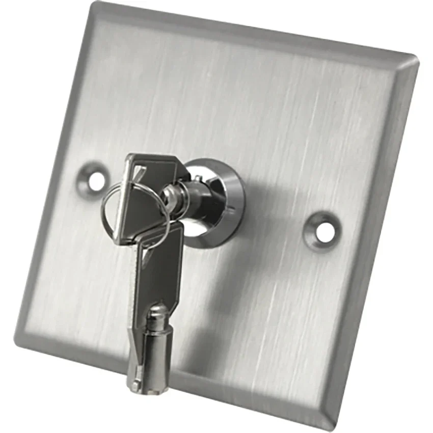 Access Control Switch Panel Mounted Stainless Steel Metal Key Rotary Selector Emergency Door 86mm Type Exit Button