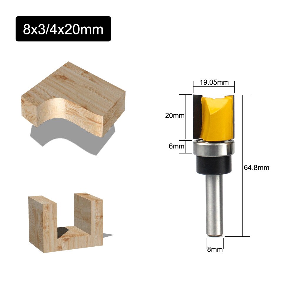 8mm shank Mortising carbide Wood Milling Cutter End Mill Tools Router Bits Cutter Machine Woodworking Tenon CNC: 20mm