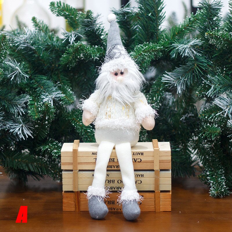Juledekorationer siddende jul julemanden snemand figur plys legetøj dukke jul fest træ hængende dekor xmas: -en