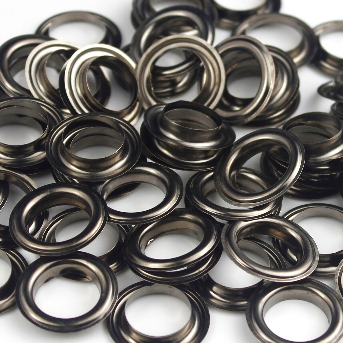 Œillets en laiton avec rondelle de 8mm, 100 ensembles, anneaux ronds pour chaussures, sac, chapeau, ceinture, #600: Gun Metal