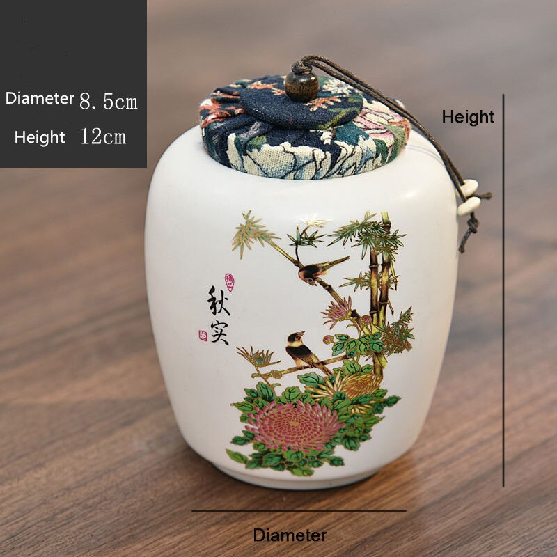24 kleuren chinese inkt stijl theedoos met deksel groene thee opslagblikken snoeppot kantoor thuis koffie container doos porselein: Zhaocaiguan qiushi
