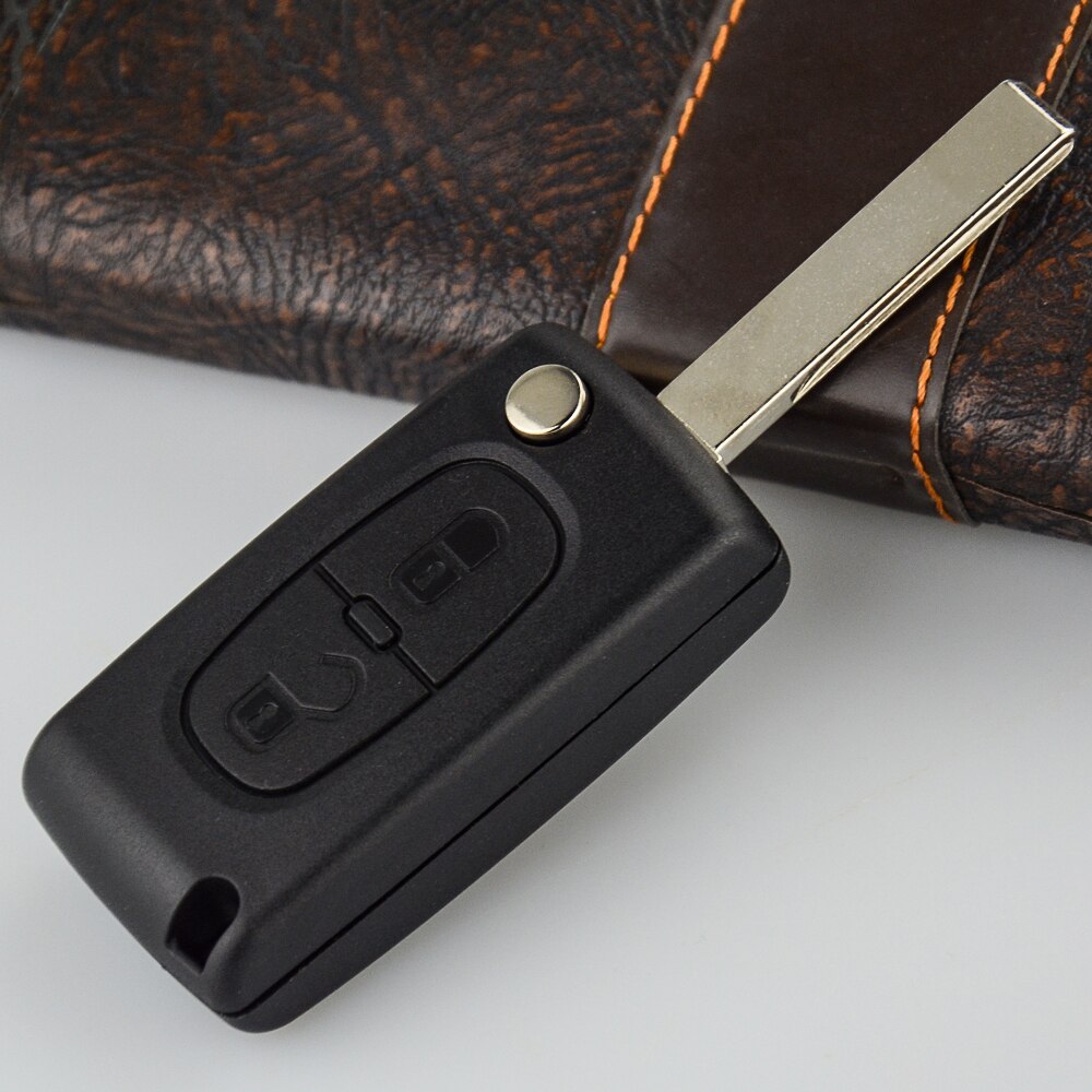 Okeytech 2 Knoppen Flip Remote Key Case Shell Fob Voor Peugeot 107 207 307 307S 308 407 607 Voor citroen C2 C3 C4 C5 C6 C8 Xsara