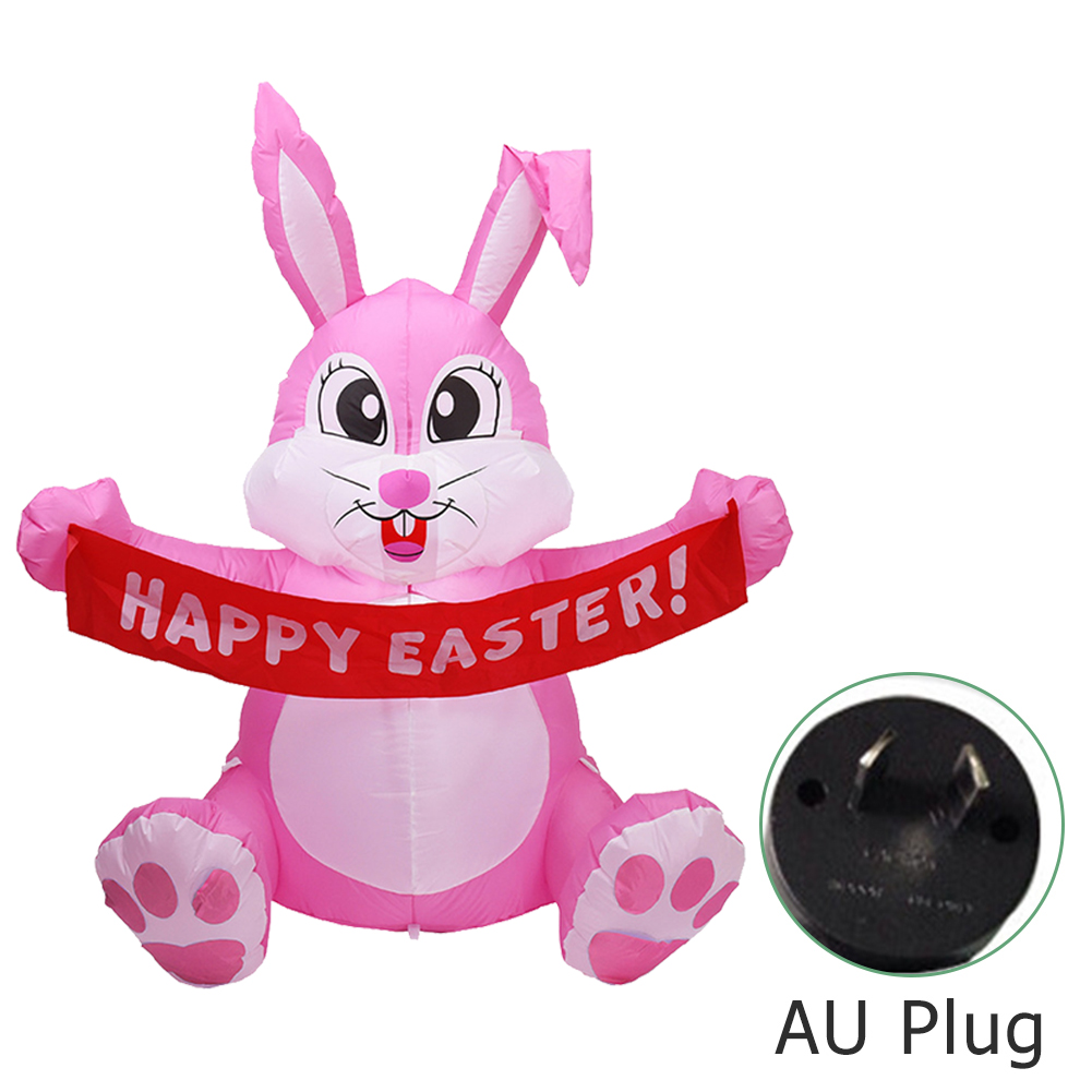 Inflatable Easter Swing Rabbit Toys with Build-in LED Luminous Bunny Decor 2022 for Home Outdoor Party Prop US/UK/AU/US Plug