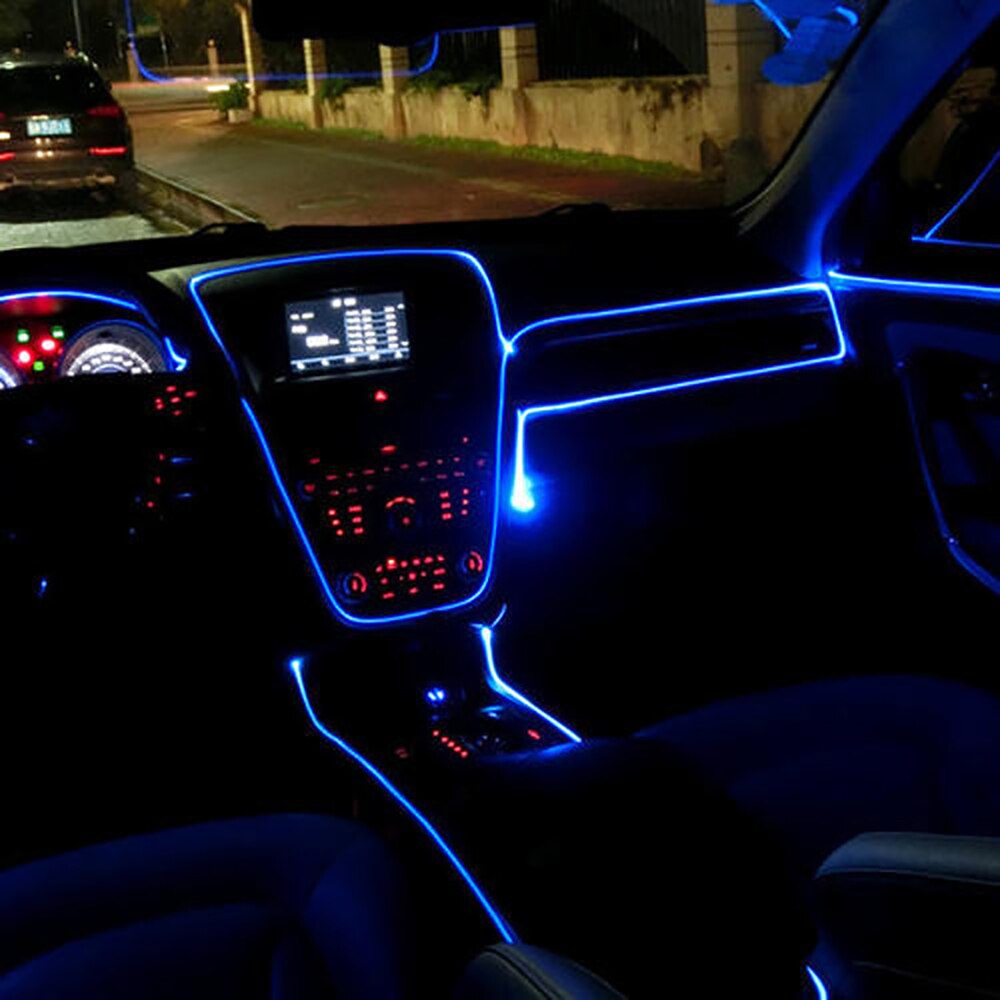 Brilho el fio cabo led neon festa de dança natal trajes diy roupa luminosa luz do carro decoração roupas bola rave 1m/3m/5m