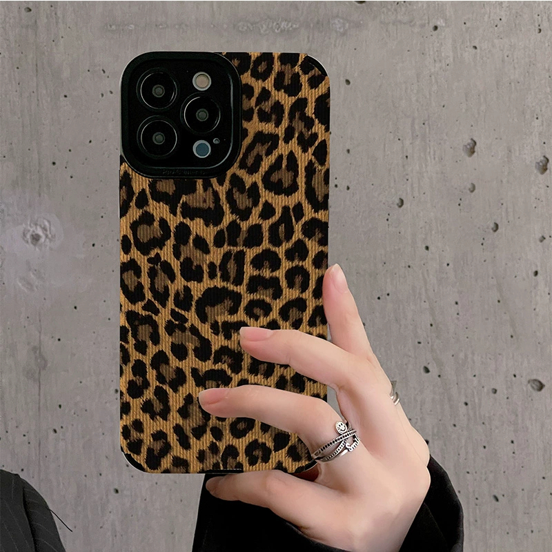 Coque de téléphone à imprimé léopard marron INS, étui souple antichoc pour iPhone 15 12 13 14 11 Pro Max MiNi 7 8 Plus X XS XR SE