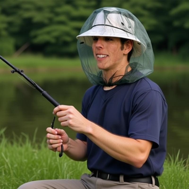 Pesca anti mosquito inseto chapéu de pesca chapéu bug malha cabeça net protetor facial acampamento pára-sol chapéus viagem ao ar livre acampamento