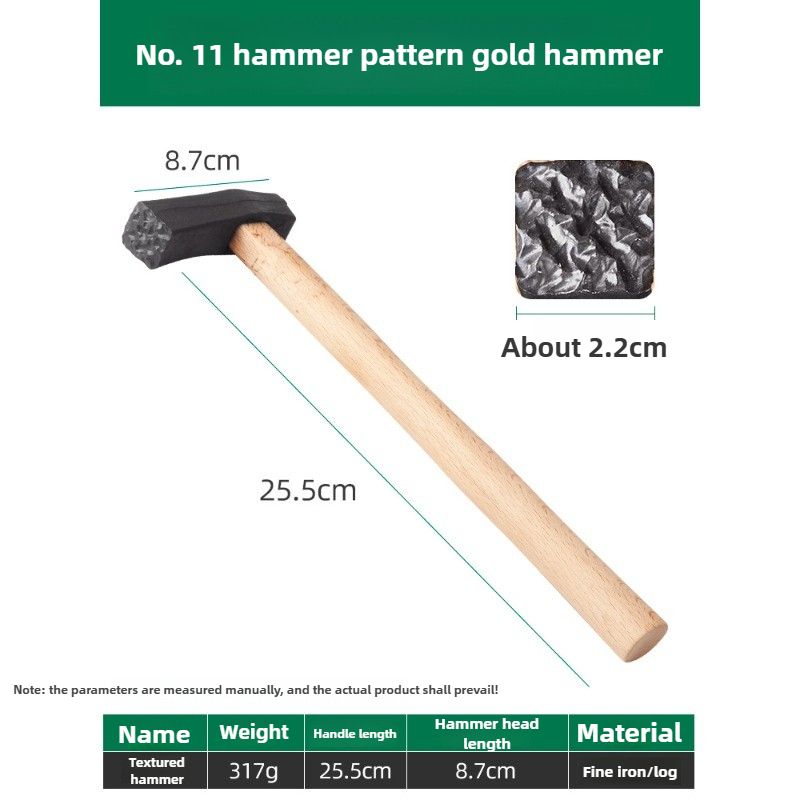 Herramienta de joyería, martillo de textura, martillo de textura dorado y plateado, herramientas de reparación de joyería, herramientas hechas a mano multifunción: Caqui