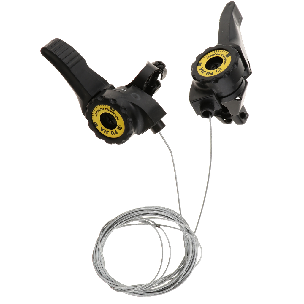 1 paar 15/18/21 Geschwindigkeiten Fahrrad Daumen Shifter Legierung Reibung Schalthebel w/Kabel für Mountainbike Rennrad faltrad