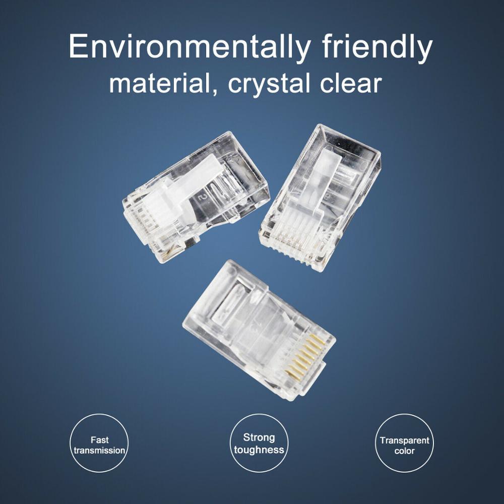 50pcs RJ45 8-pin netwerk module plug connector CAT5e CAT6 connector UTP