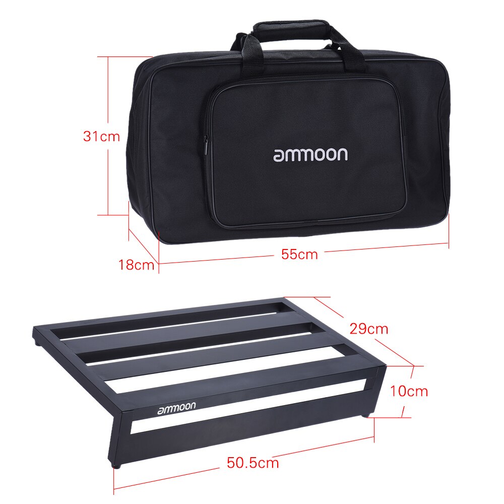 Ammoon DB-3 Pedal de efecto de guitarra portátil, tablero de pedales de aleación de aluminio con bolsa de transporte, cintas de montaje, piezas de guitarra