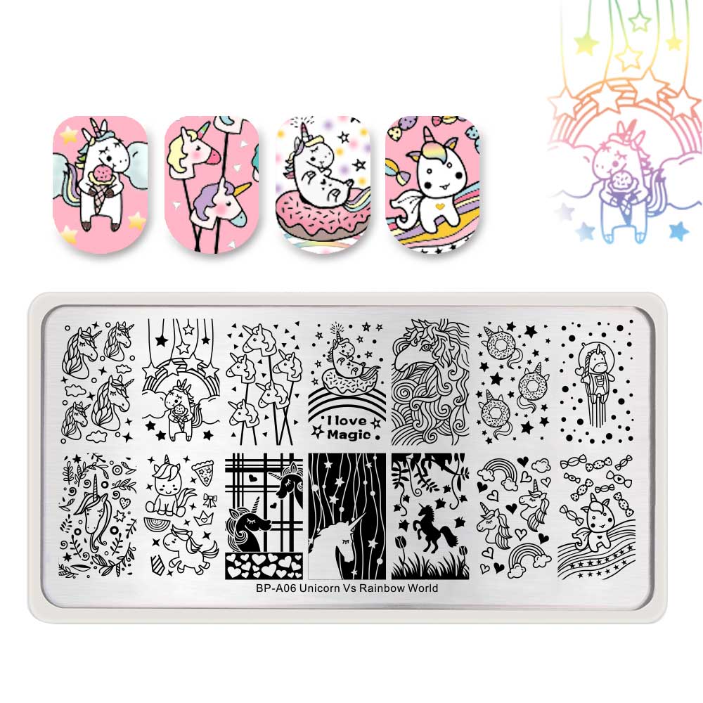 Geboren Pretty Stamping Plates Kit Xmas Bloemen Rvs Nail Art Stencil Nail Stempel Template Nail Accessoires 5 Stks/set: BP-A06