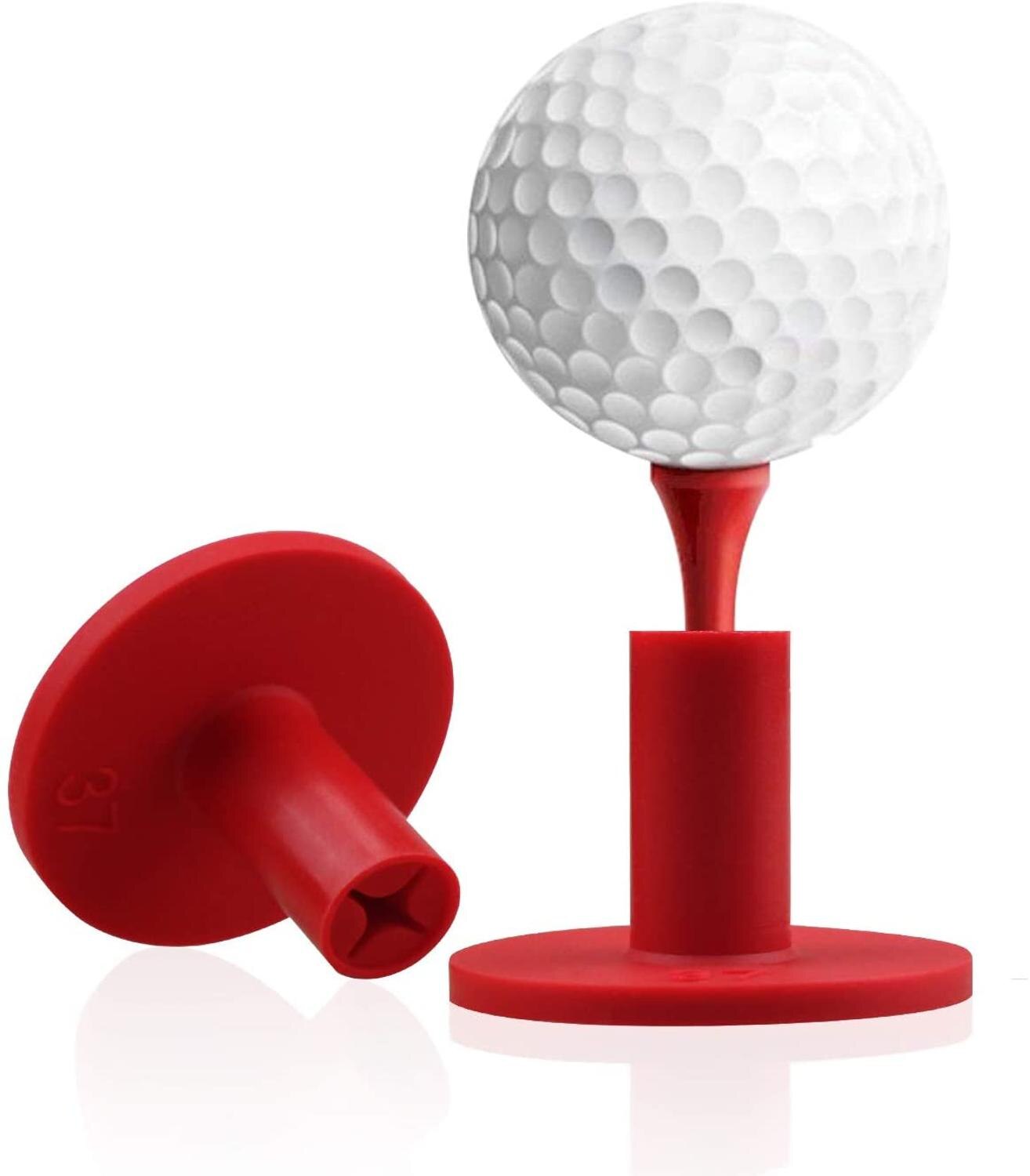 Crestgolf Rubber Golf Tees Houder, duurzaam Rubber Praktijk Tees 1.55 Inches Ideaal Voor Golf Praktijk Mat Indoor Outdoor Pack Van 4: red