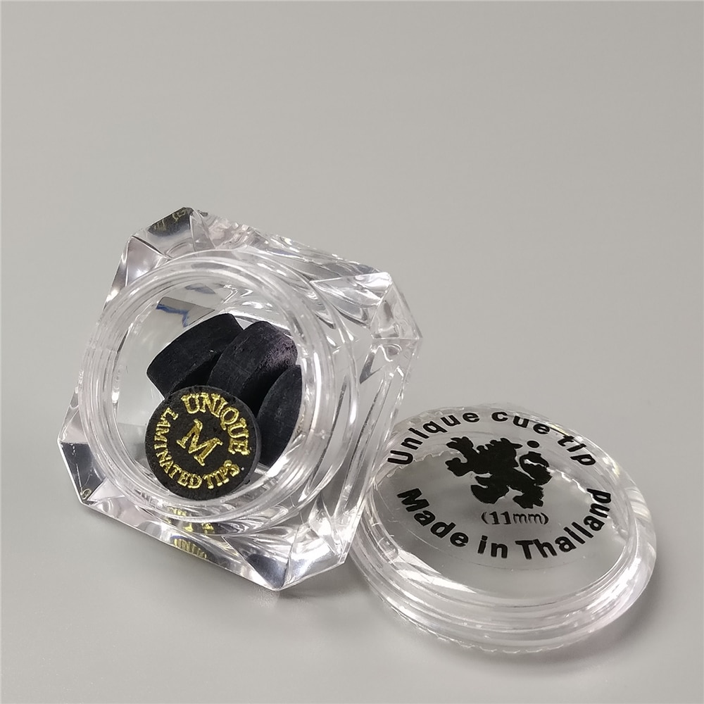 Snooker Tips 11-12mm Unique Cue Tips 5pcs/box Thailand Medium/Hard Carom Laminated Cue Tips Billiard Accessories