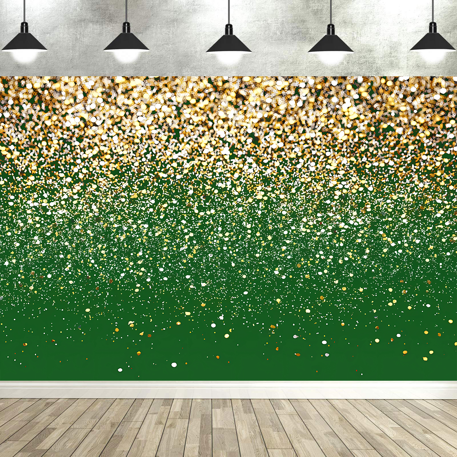 Dewprint Schwarz Gold Silber Glitzer Kulissen golden glänzend Punkt Stern Polka hell Bokeh Hintergründe für Geburtstag Hochzeit Party: königlich Blau / 150*300