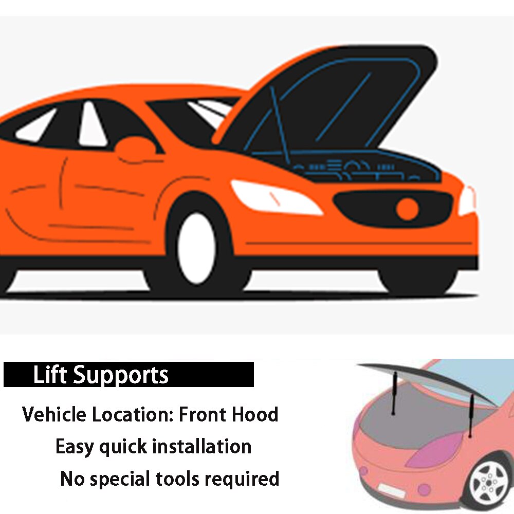 for HYUNDAI ACCENT II (LC) 2000-2005 Hatchback Front Hood Bonnet carbon fiber Gas Spring Struts Prop Lift Support Damper 587mm
