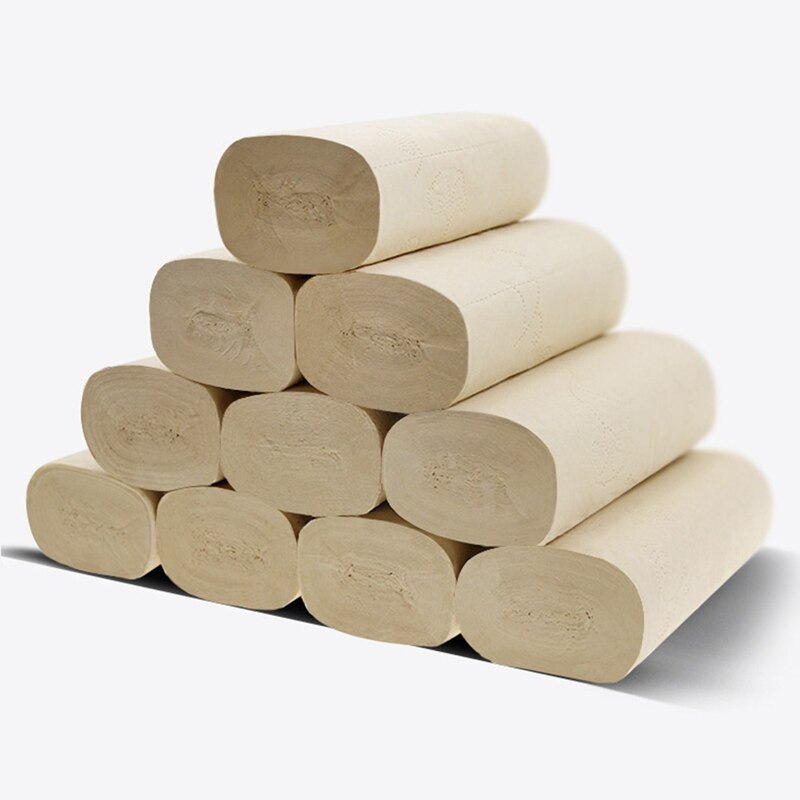 1 rolls fácil dissolução escritório macio escola nenhuma irritação 4 camadas engrossado papel higiénico de gravação polpa de bambu coreless