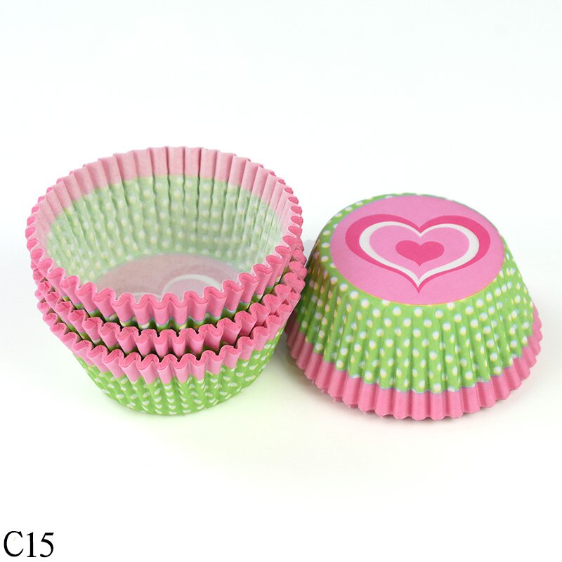 Doublures de Cupcake, tasse de cuisson, bricolage, plateau en papier à muffins, plateaux à pâtisserie, fournitures de cuisine, moule à gâteau, outils de décoration, 100 pièces: C15