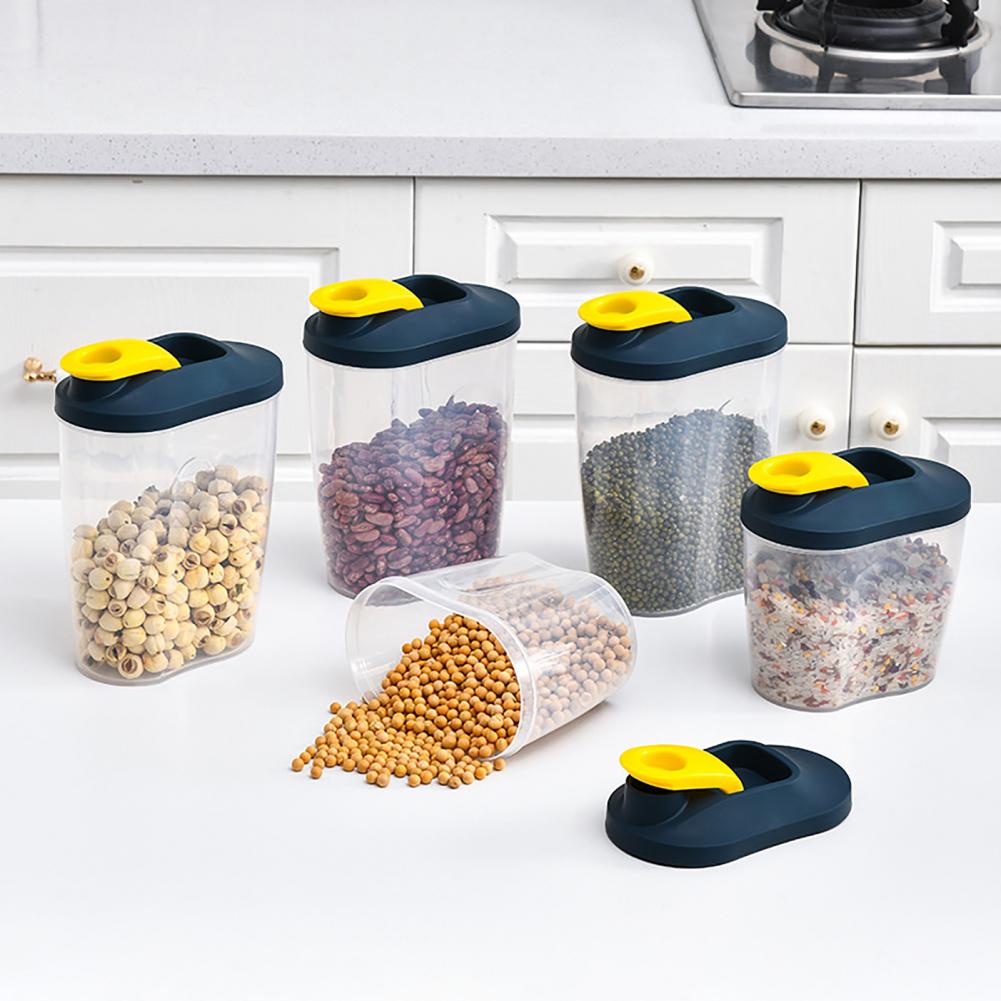 Portable Durable Storage Box Food-grade Space-saving PP Airtight Cereal Container Storage Boxs for Dried Grains Kitchen Supplies