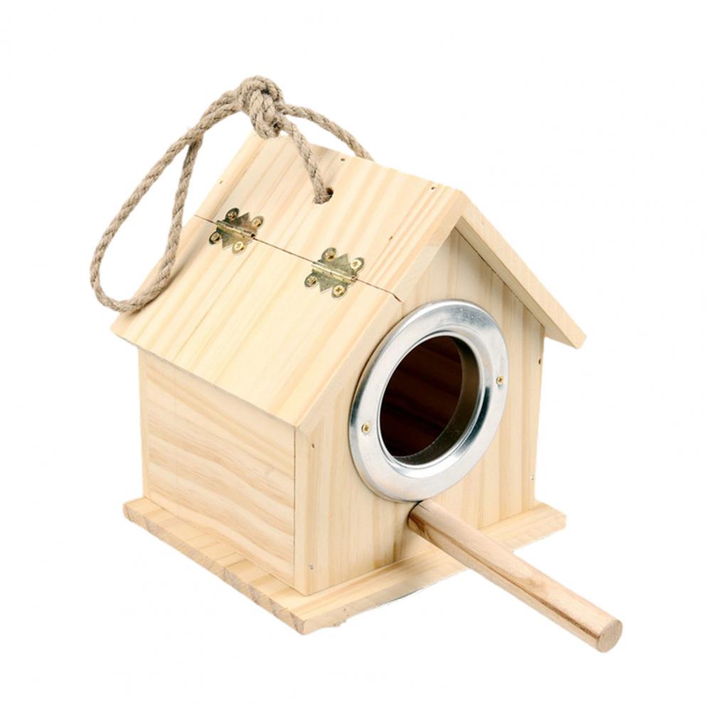Nido de Pájaro, decoración de jardín resistente, casa de madera para pájaros, caja de anidación de pájaros ecológica, casa de pájaros de madera Natural, decoración de jardín: Azul