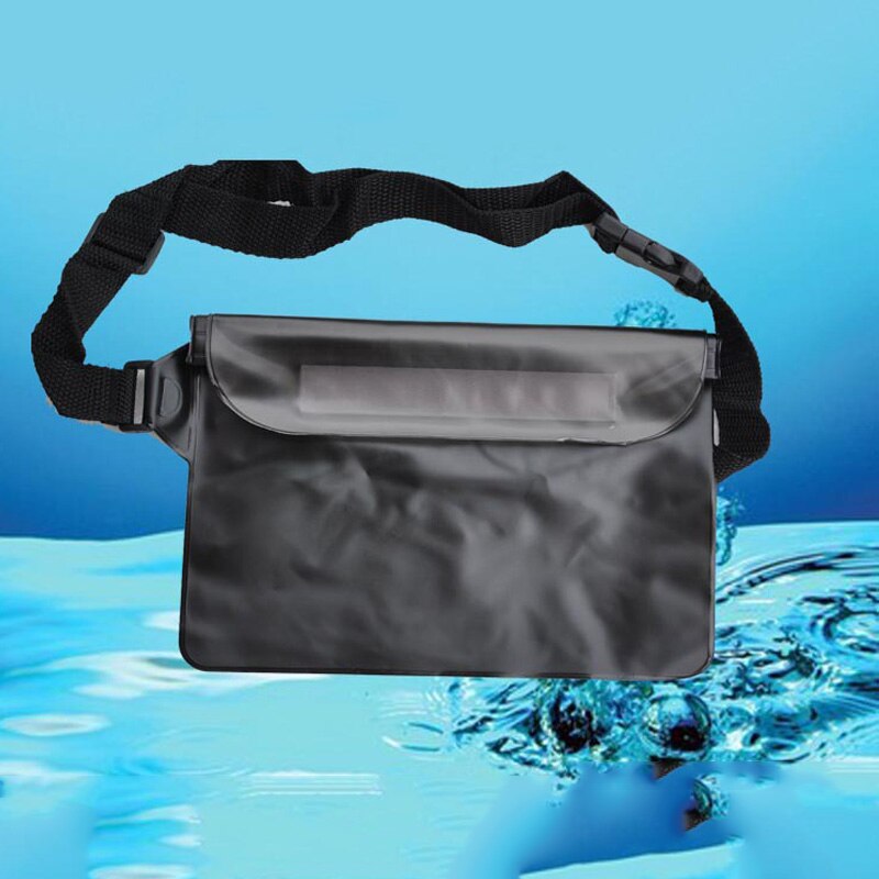 Vandtæt drift dykning svømmetaske undervands tør skulder talje pakke taske lomme pose til iphone 7 8 xr xs cover cover / kamera: Sort