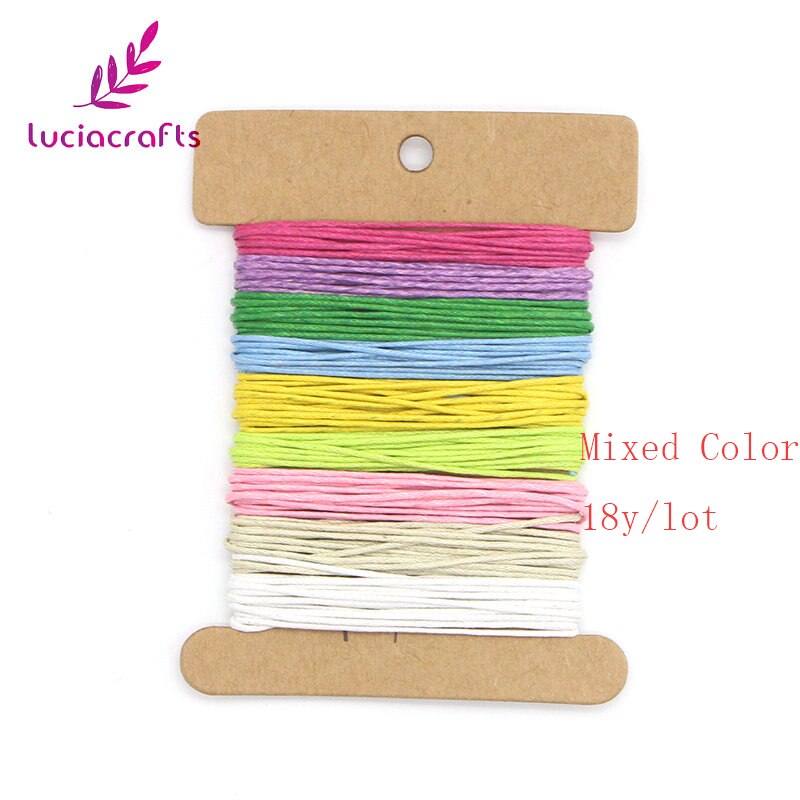 Lucia crafts 1mm draads koorden shamballa touw gewaxt katoenen touw kettingkoord diy handgemaakte montagematerialen  w0701: Gemengde kleur 2 18 yard