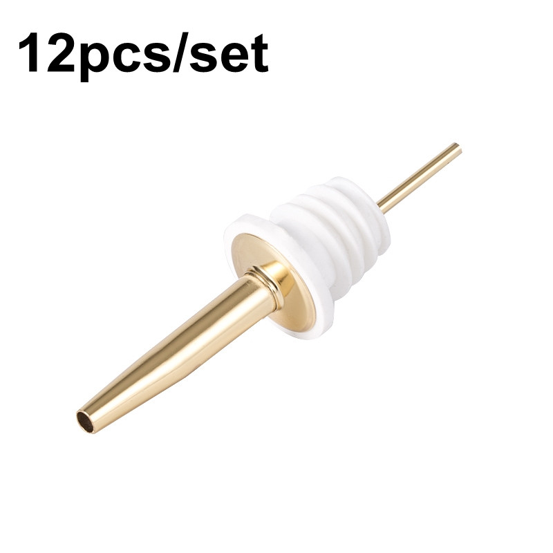 Free Flow Stainless Steel Liquor Bottle Speed Pourers with Tapered Spout Set of 12 Bar Accessories Bar Tools: 12pcs gold