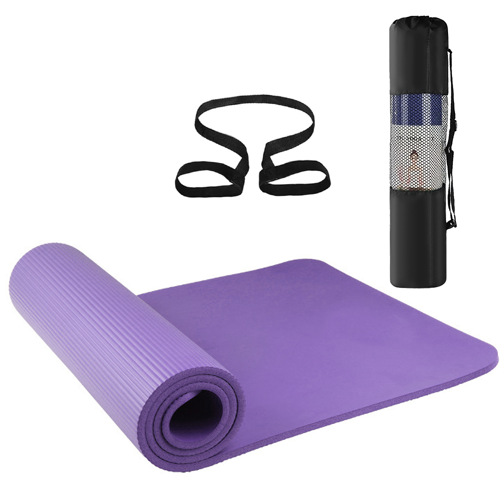 Non-slip Yoga Mat - 72x24 Inch - Eco-friendly Fitness Pilates Gym Mat - Storage Bag & Carry Sling Included: Purple