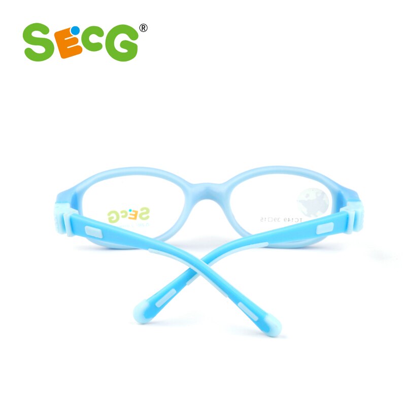 SECG-gafas ópticas con montura para niños, lentes de visión desmontables suaves y flexibles para Miopía: blue