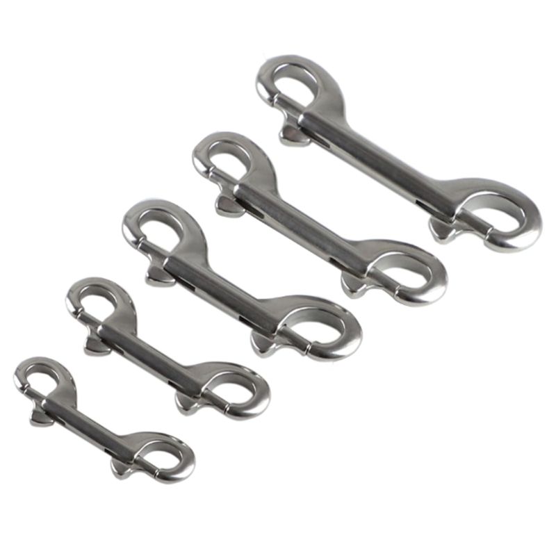 Gancho doble extremo para buceo, pernos acero inoxidable, gancho a presión, mosquetón enlace rápido, accesorios para