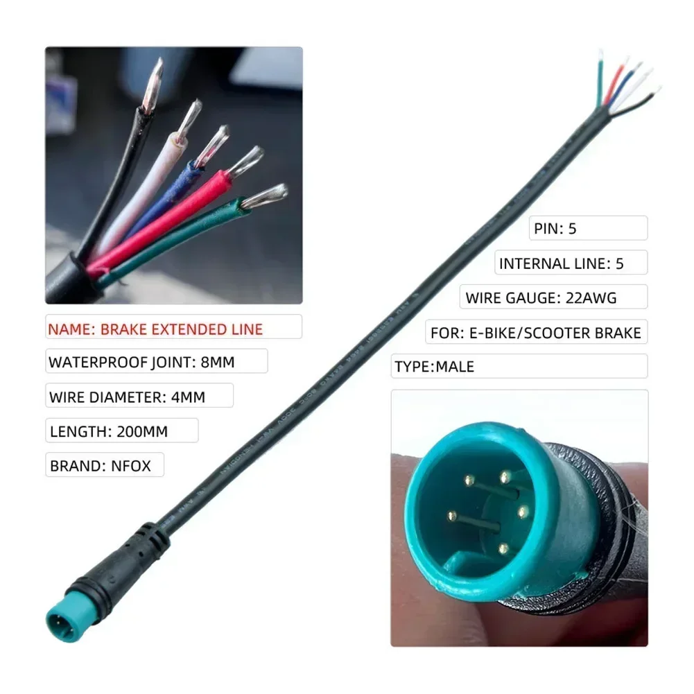 Ebike Display Connector 2/3/4/5/6 Pin Kabel Voor Bafang Vrouwelijke/mannelijke waterdichte Connector Signaallijn Elektrische Fiets Onderdelen: Lavendel