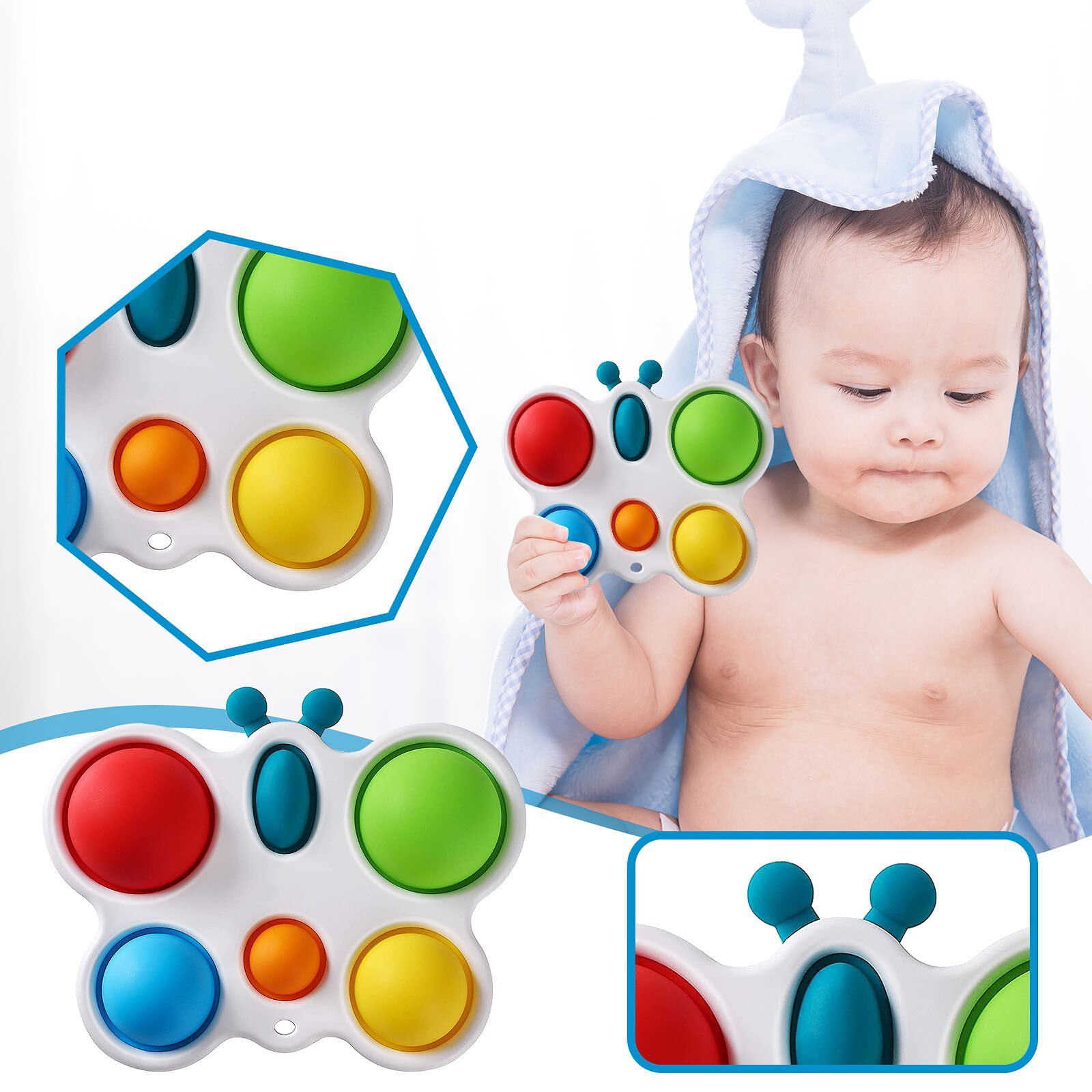 Infant Baby Toys Exercise Board Rattle Puzzle Toy Colorful Intelligence Development Board Early Education Intensive Training Toy