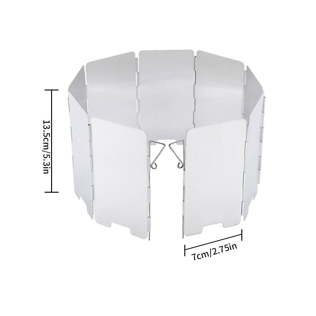 Estufa de Gas plegable, 9 placas, parabrisas, quemador de cocina de acampada al aire libre, pantalla a prueba de viento, estufa de aleación de aluminio para exteriores