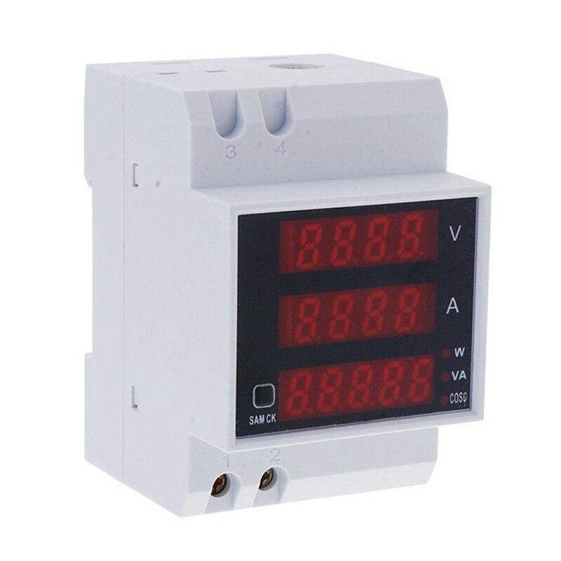 Multi-Functionele Digitale Huidige Din Rail Voedingsspanning Display Voltmeter Ampèremeter Meter Wit