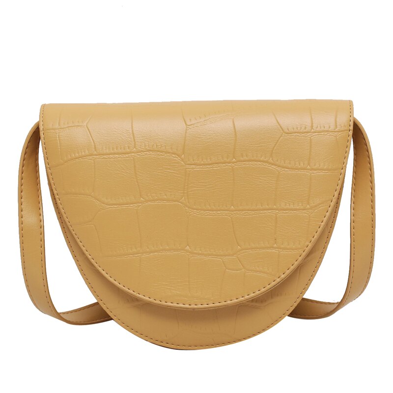 Crossbody tassen voor dames leren schoudertas klep messenger bag effen kleur dames portemonnee vintage zadeltas: Gele schoudertas