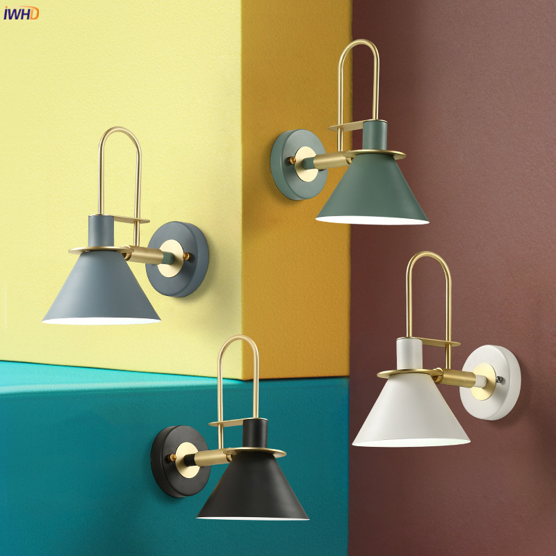 IWHD Nordic Moderne Wandlamp Naast Slaapkamer Woonkamer LED Wandlamp Sconces Wandlamp Applique Murale Armatuur Verlichting