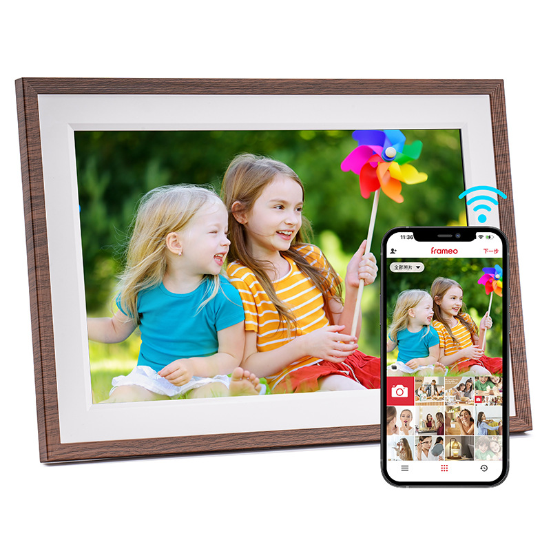 Cyfrowa Ramka na Zdjęcia 10,1" - Ekran HD IPS Dotykowy 32GB WiFi Chmura Montaż Ścienny: Default Title