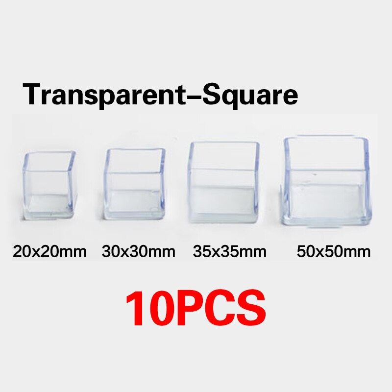 10Pcs Silicone Non-slip Chair Leg Caps Floor Protector Pads Table Feet Socks Durable Dust Cover: B-20X20mm-10pcs