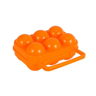 Caja de almacenamiento portátil, contenedor de plástico para acampar al aire libre, senderismo, Picnic, cocina, conveniente, dos huevos,: 6 Egg Orange