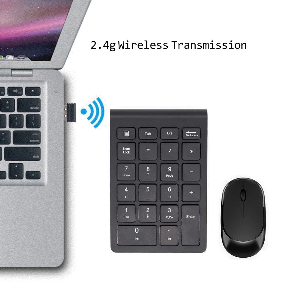 SeenDa Mini 22 Keys Numeric Keypad Mouse set 2.4G Mini Numpad Wireless Numeric Keypad for Laptop Notebook Desktop PC Small