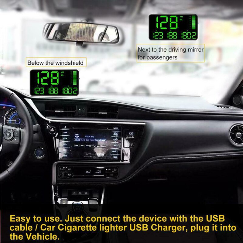 Best GPS Car Tracker C90 GPS HUD Speedometer Tracker Digital Car Speed Display Real-time Track Compatible with all Cars & Trucks