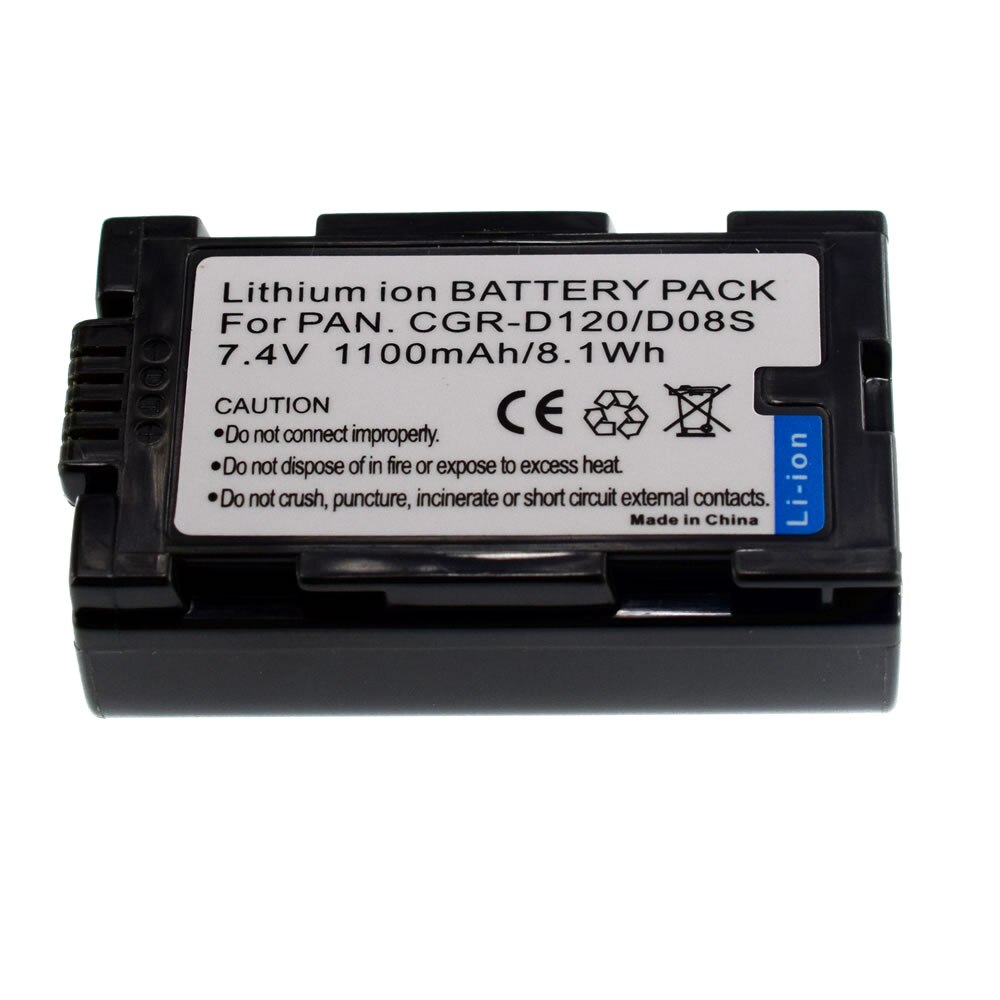 2pcs CGR-D120 D20 D08 Li-Ion Battery Pack for Panasonic D08R D08S Camcorder