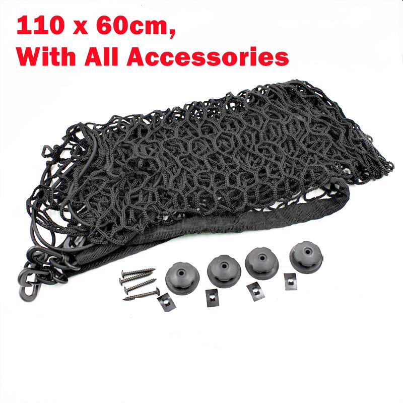 Reti per bagagliaio per auto 110x60 cm elastico in nylon resistente carico deposito bagagli organizzatore rete a rete con ganci per auto furgone Raccogliere SUV MPV: 110x60 full impostato
