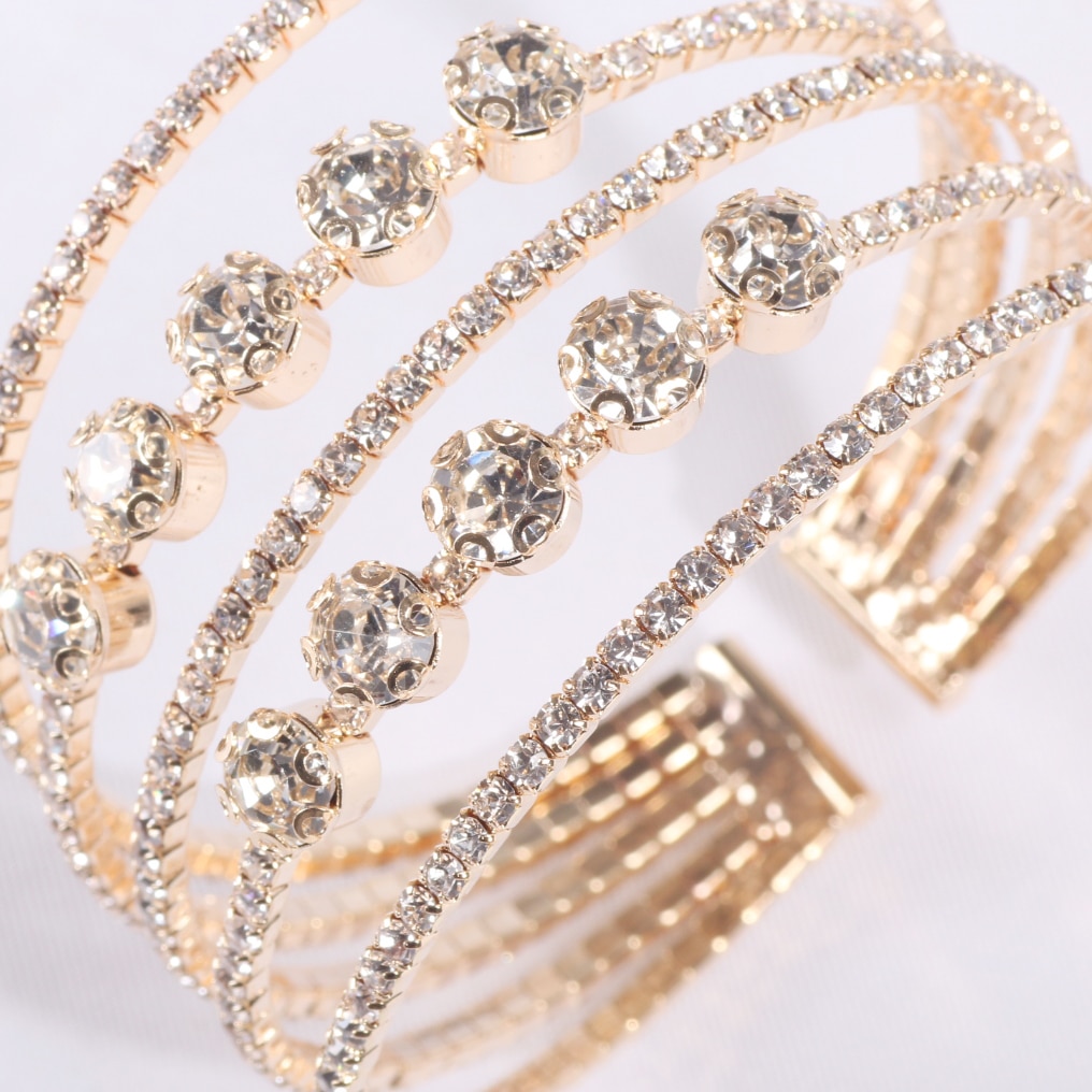 LuYun coloré mariée mariage luxe brillant strass cristal Bracelet petits bijoux pour les femmes