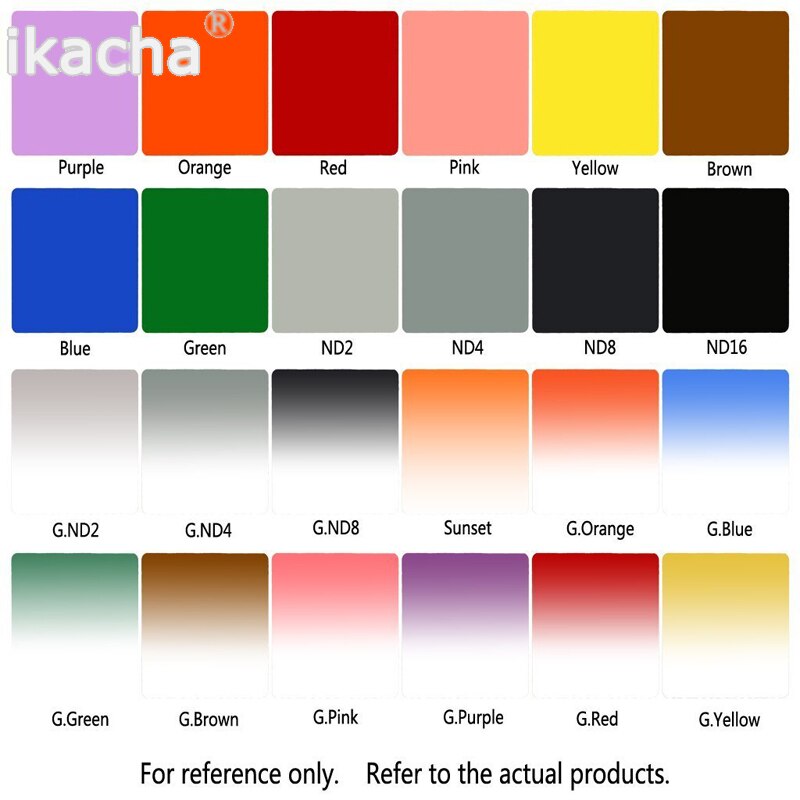 Cokin – ensemble complet de 24 filtres d&#39;objectif, 24 couleurs, carré gradué et couleur, pour Nikon Canon Sony Rebel SLR DSLR