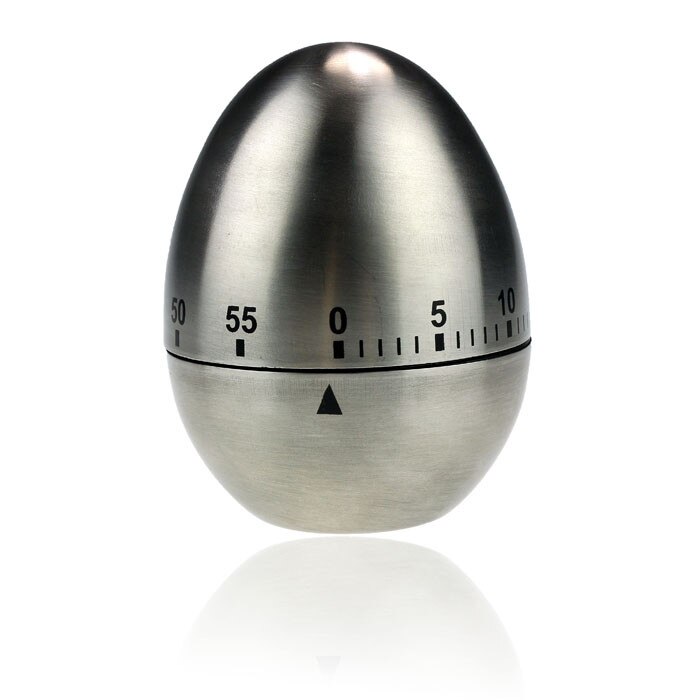 Stainless steel kitchen timer manual 60 minutes cooking egg-shaped kitchen timer mechanical rotating alarm#40: Default Title