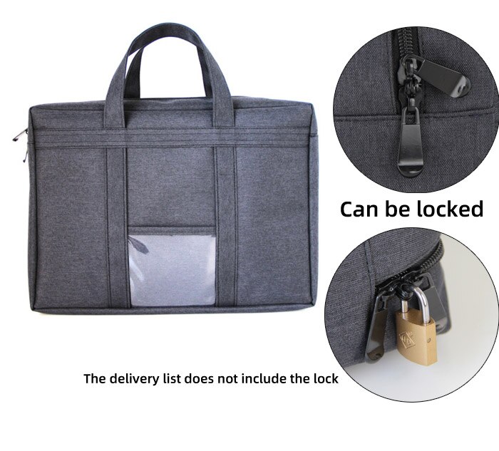 Double zipper Can be locked B4 large capacity file organizer computer file folder A4 document bag waterproof