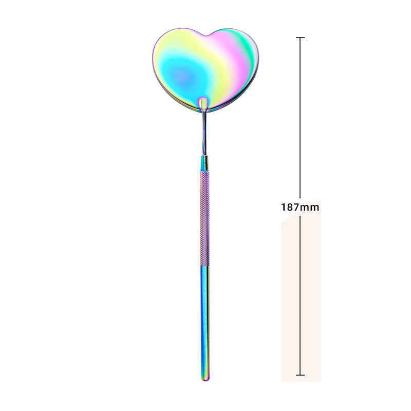 Specchio per ciglia multifunzione Specchio ingranditore in acciaio inossidabile con diamante per controllare le forniture per il trucco dell'estensione delle ciglia finte